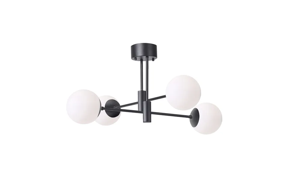 Scandi Living Solar Ceiling Lamp Black 73 Cm Frosted White