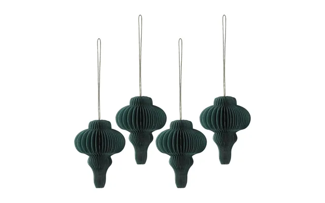 Scandi Living Spira Baubles 4-pack Forest Green