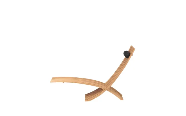 Skargaarden Nozib Lounge Chair Teak - Black Neck Rest In Leather
