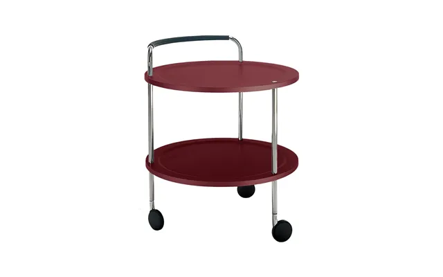 Smd Design Trolley Round Basic Serving Trolley Wine Red - Chrome Frame