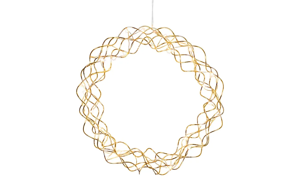 Star Trading Curly Wreath With Led Lights 30 Cm Brass