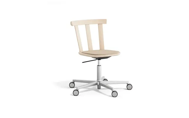 Stolab Alt Chair Swivel Base Upholstered Seat Birch Hallingdal 65-200 Beige-light Matte Lacquer
