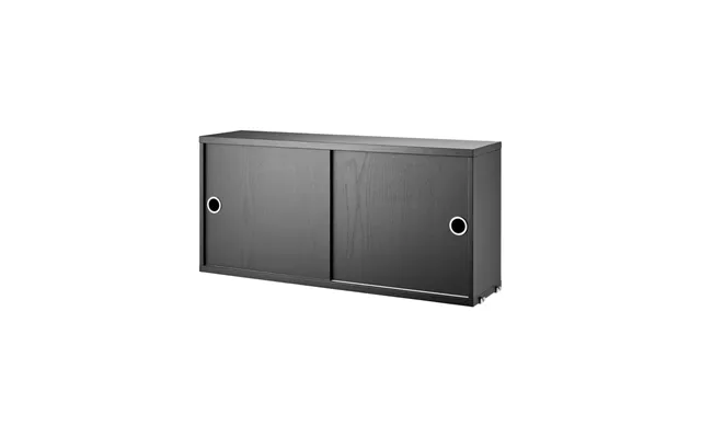 String String Cabinet With Sliding Door Ash Black Stain - 78x20 Cm