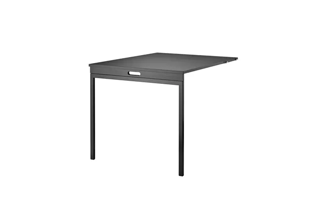 String String Folding Table Black Stained Ash-black Metal Legs