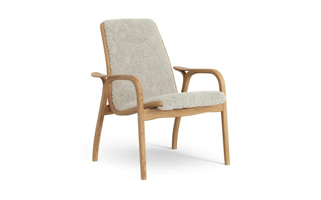 Swedese Laminett Arm Chair Oiled Oak Sheep Skin Moonlight Beige