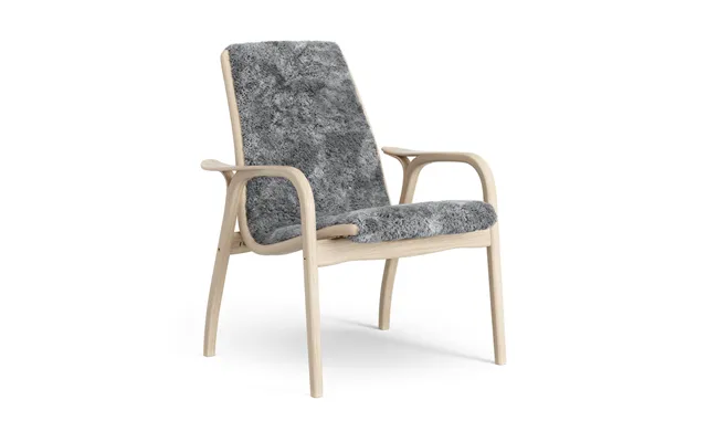 Swedese Laminett Arm Chair White Pigmented Oak Sheep Skin Scandinavian Grey Grey