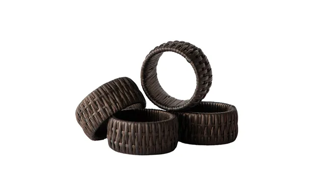 Tell Me More Mila Napkin Ring Set 4-pack Brown