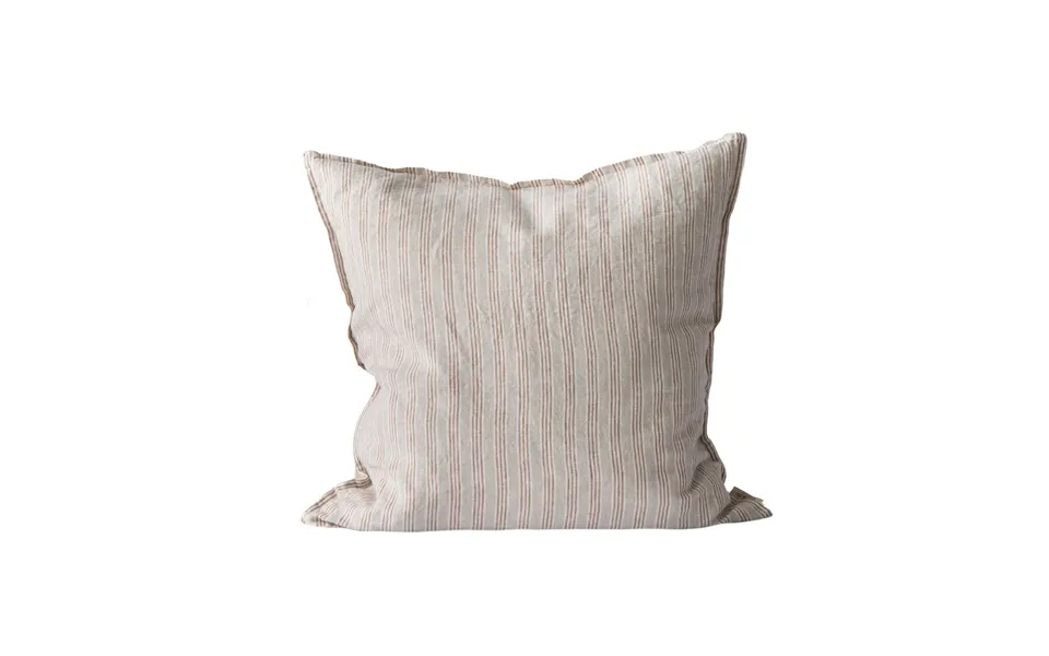 Tell Me More Washed Linen Cushion Cover 50x50 Cm Hazelnut Stripe