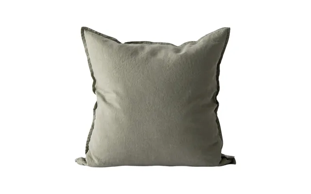 Tell Me More Washed Linen Cushion Cover 50x50 Cm Olive