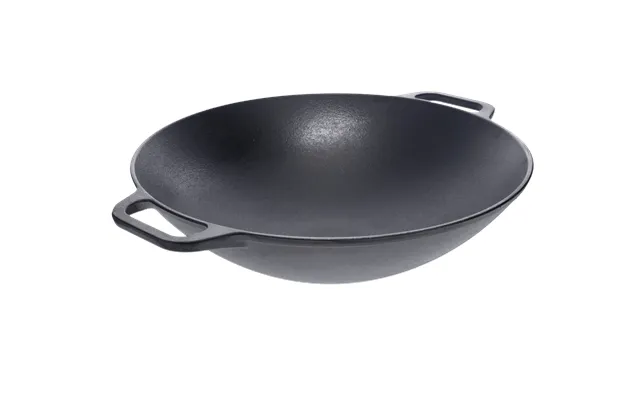 Victoria Cast Iron Wok Pan 36 Cm Black