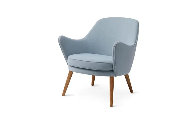 Warm Nordic Dwell Lounge Chair Fabric Merit 014 Minty Grey - Legs In Smoked Oak
