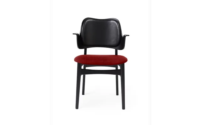 Warm Nordic Gesture Chair - Upholstered Seat And Back Fabric Brick Red