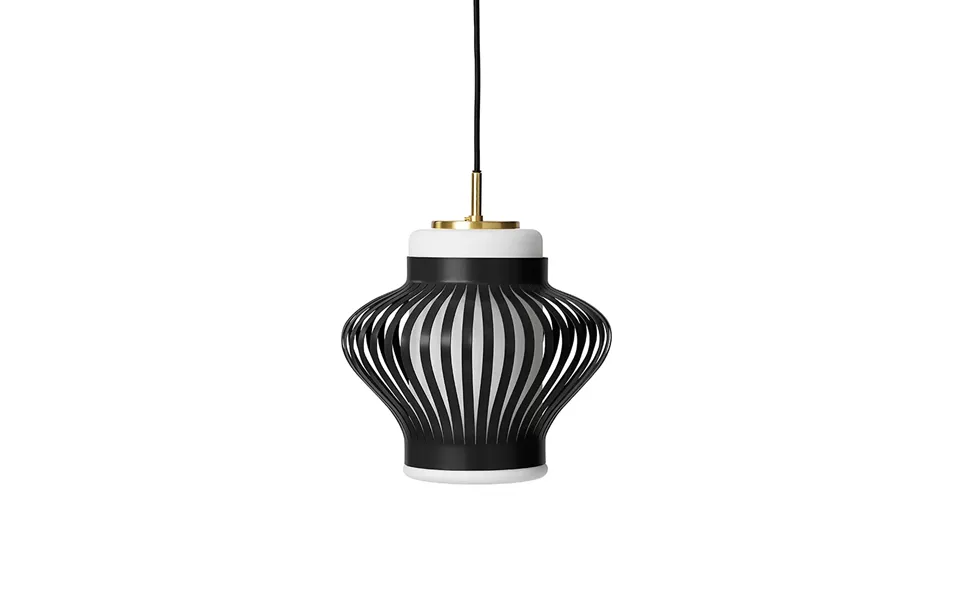 Warm Nordic Opal Lamella Pendant Lamp Black Noir - Sandblasted Opal
