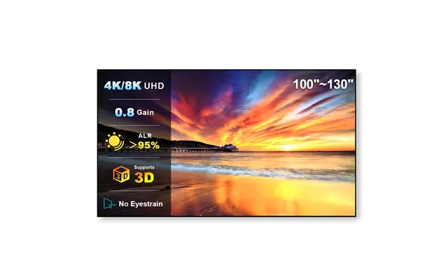 100 -130 Nothingprojector Lenticular 4k Alr Projector Screen For Long Standard Throw Projectors