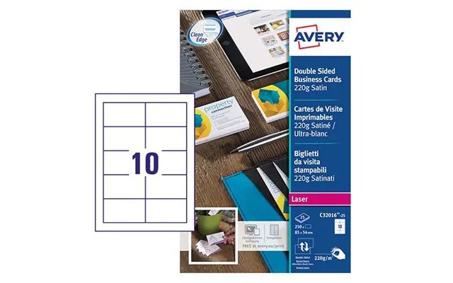 Avery C32016-25 85 X 54mm Business Cards - 25 Sheets