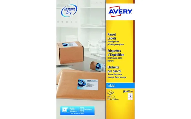 Avery J8166-25 Parcel Labels 25 Sheets - 2 Labels Per Sheet