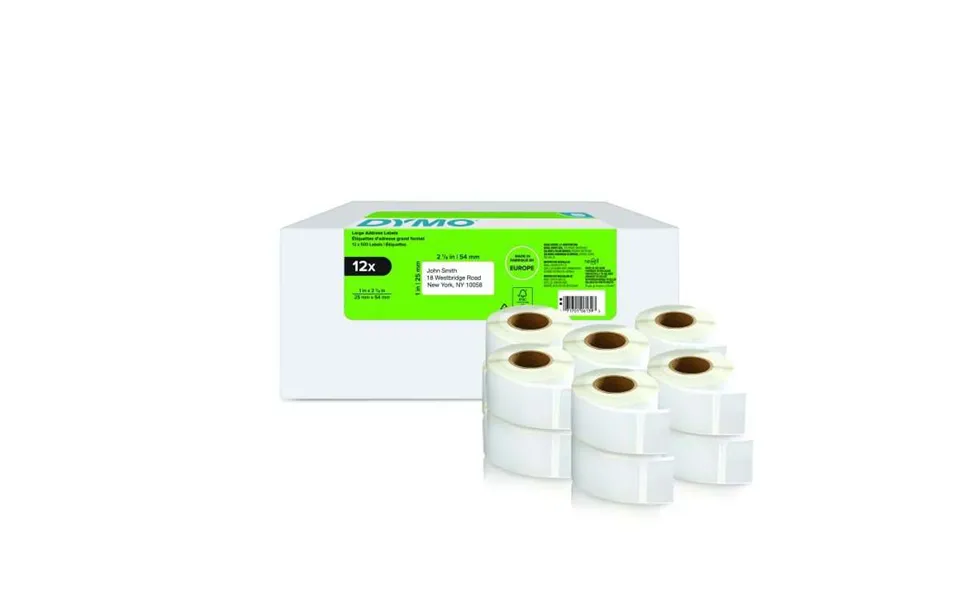 Dymo 11352 25mm X 54mm Returns Labels Tape Black On White Pack Of 12
