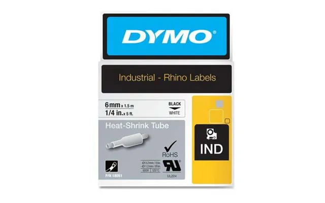 Dymo 18051 6mm White Heat Shrink Tube - S0718260
