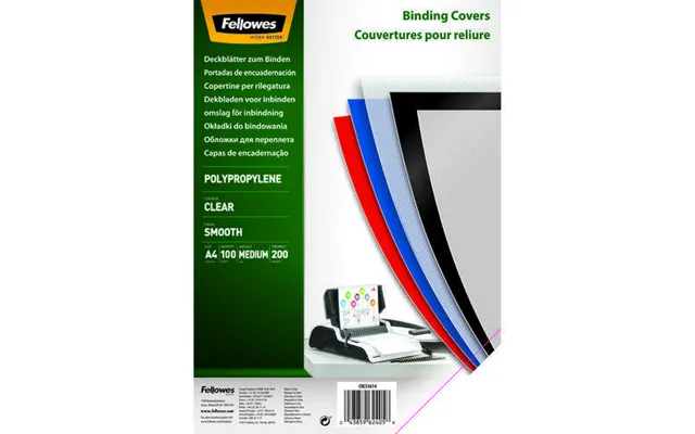 Fellowes Binding Cover Polypropylene Clear A4 200 Micron