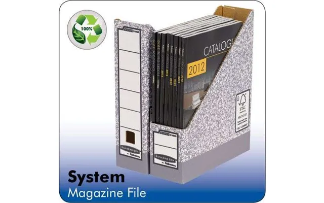 Fellowes System A4 Magazine File Grey Pack Of 10