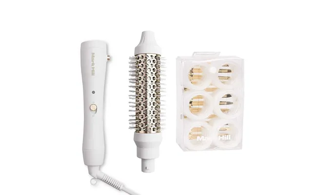 White Faux Blow Dry Kit Hot Round Brush Hair Curlers For A Big Blow Out Look Mark Hill Hair product image