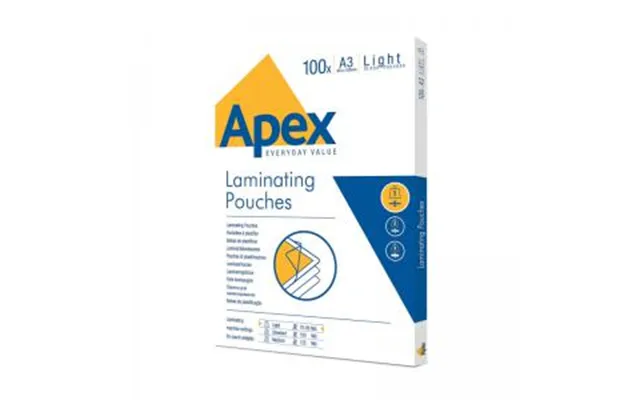 Fellowes Apex A3 Light Duty Laminating Pouches Clr Pack Of 100 6001901