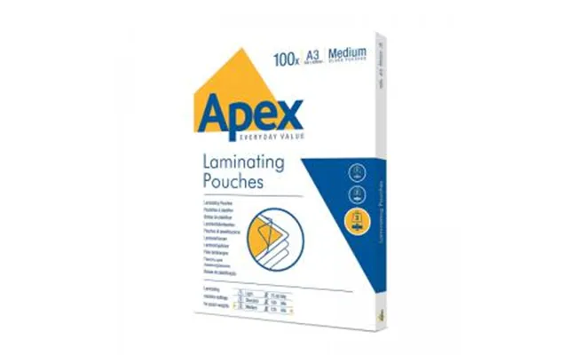 Fellowes Apex A3 Medium Laminating Pouches Clear Pack Of 100 6003401