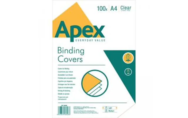 Fellowes Apex A4 Lightweight Pvc Covers Clear Pack Of 100 6500001