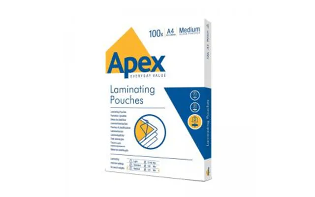 Fellowes Apex A4 Medium Laminating Pouches Clear Pack Of 100 6003501