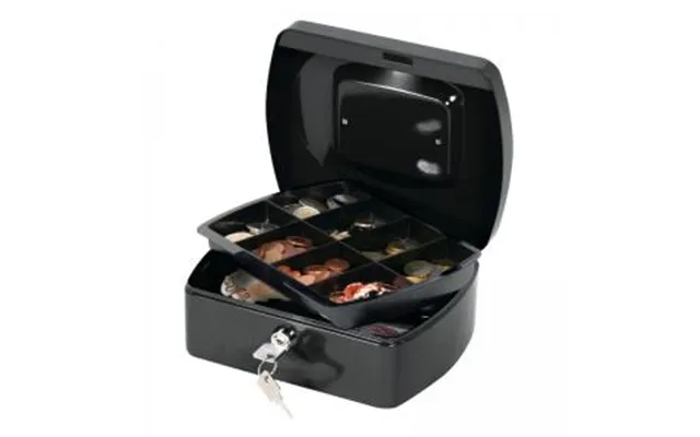 Q-connect Cash Box 8 Inch Black Kf02602 Kf02602