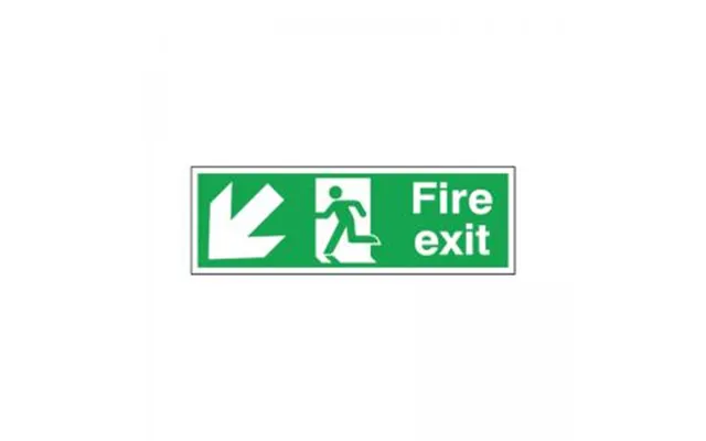 Signs And Labels Safety Sign Fire Exit Running Man Arrow Downleft