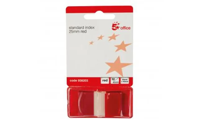 Standard Index Flags 25x45mm 50 Flags Per Pad Red 938203 Fs938203