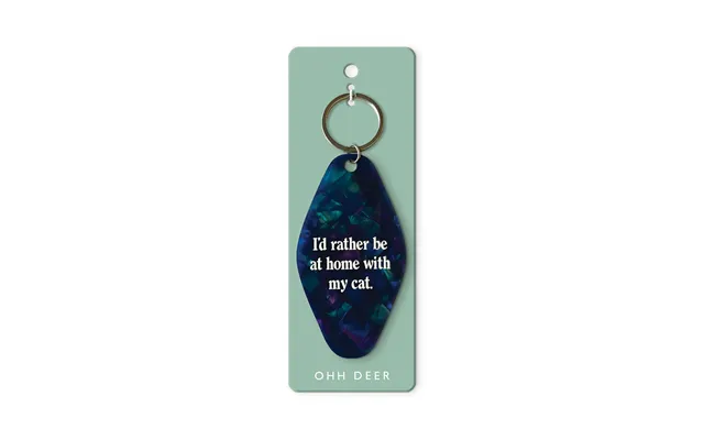 At Home With My Cat Keyring product image