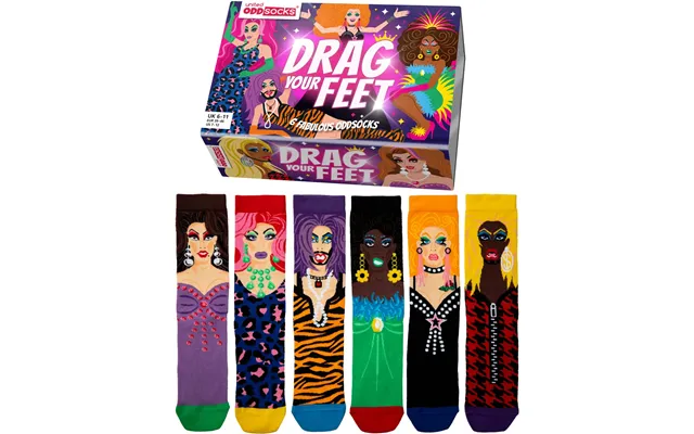 Drag Your Feet Set Of 6 Odd Socks Gift Box