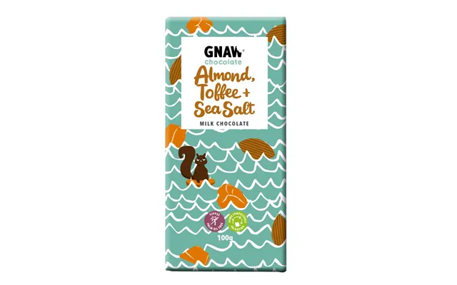 Gnaw Almond - Toffee & Sea Salt Milk Chocolate Bar