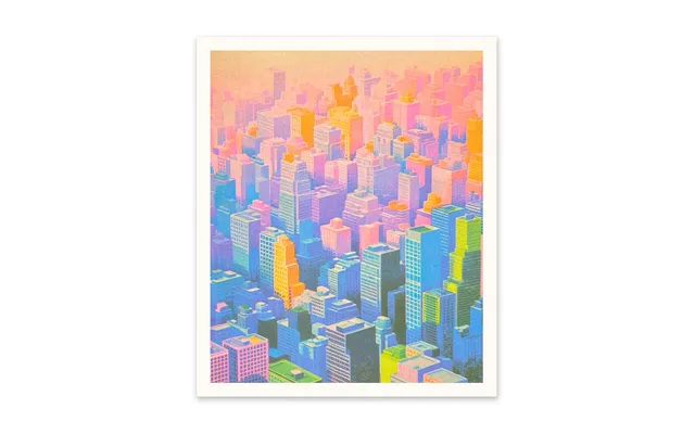 Gradient Axo Skyscrapers Art Print