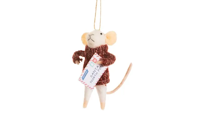 Mouse With Letter To Santa Felt Hanging Decoration