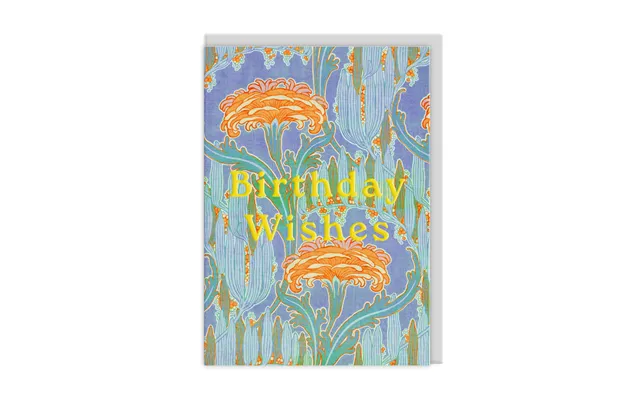 Neon Floral Orange Flower Greeting Card