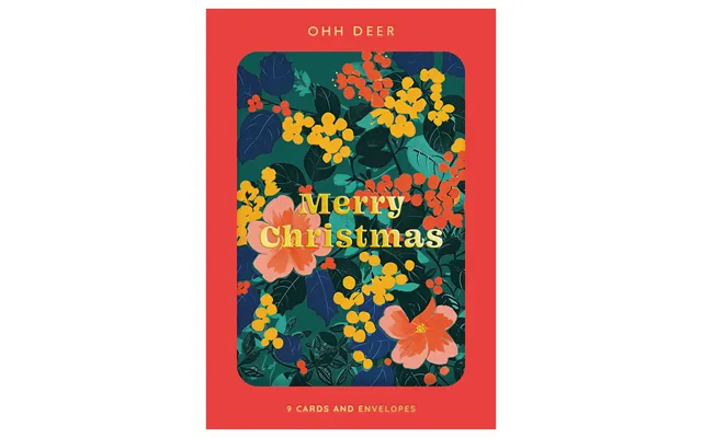 Pack Of 9 Christmas Cards - Festive Floral