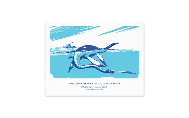 Plesiosaurus Riso Print 8x6
