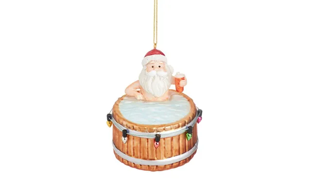 Santa In A Hot Tub Bauble