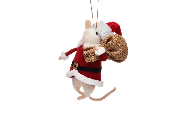 Santa Mouse Felt Hanging Decoration