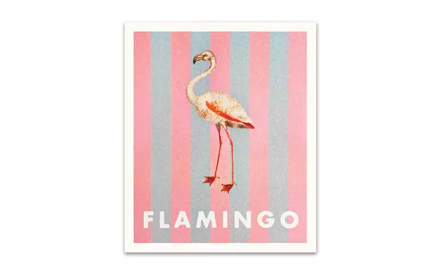 Striped Flamingo Small Art Print 8x6
