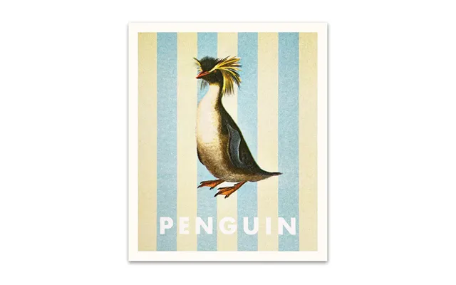 Striped Penguin Small Art Print 8x6