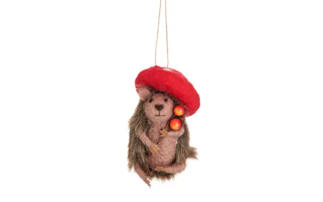 Woodland Mushroom Hedgehog Felt Hanging Decoration