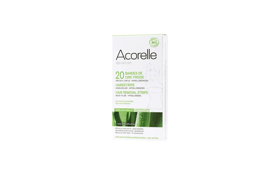Acorelle Waxing Strips Underarms & Bikini Area 20pcs