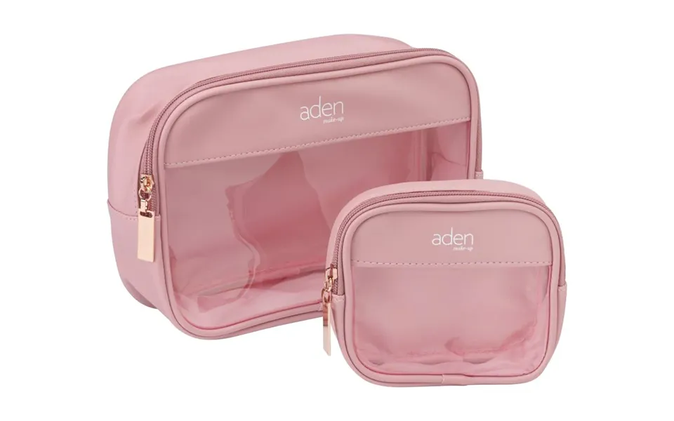 Aden Cosmetics 2-piece Pink Makeup Pouch Set