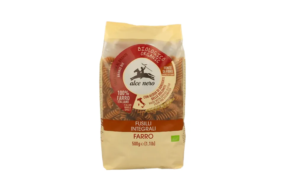 Alce Nero Spa Organic Wholemeal Spelt Fusilli Alce Nero 500g
