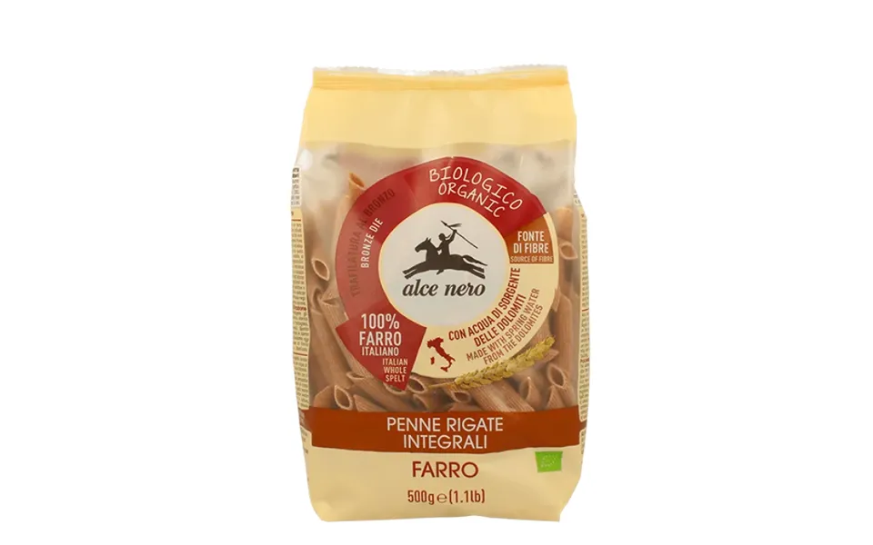 Alce Nero Spa Organic Wholemeal Spelt Penne Rigate Alce Nero 500g
