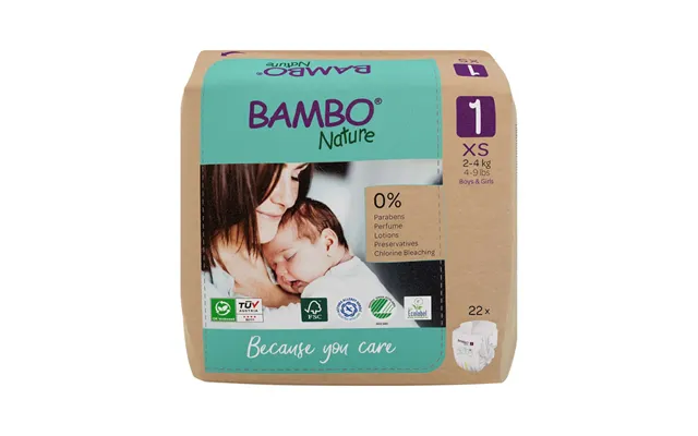 Bambo Natura Diapers Xs Size 1 From 2 To 4 Kg X22